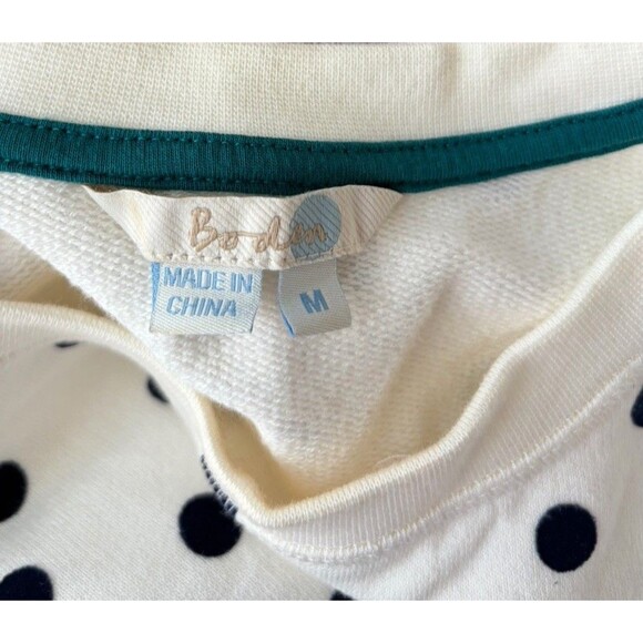 Boden Polka Dot Sweatshirt Size M Ivory Sweater - Picture 4 of 6